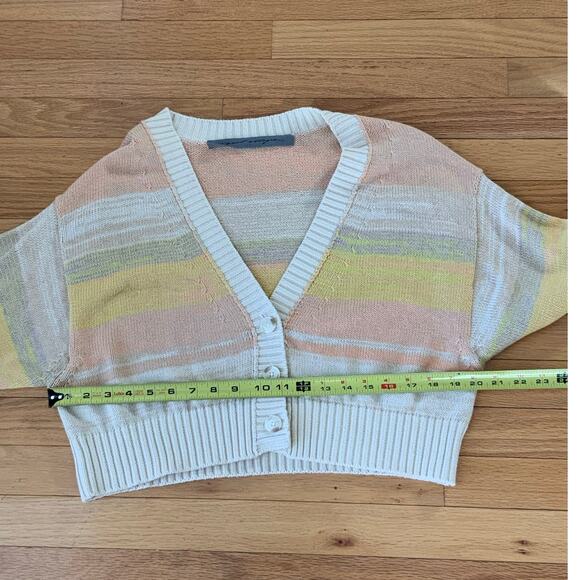 Raquel Allegra Gower Cardigan in a multi-color striped cotton-cashmere blend - Picture 6 of 7